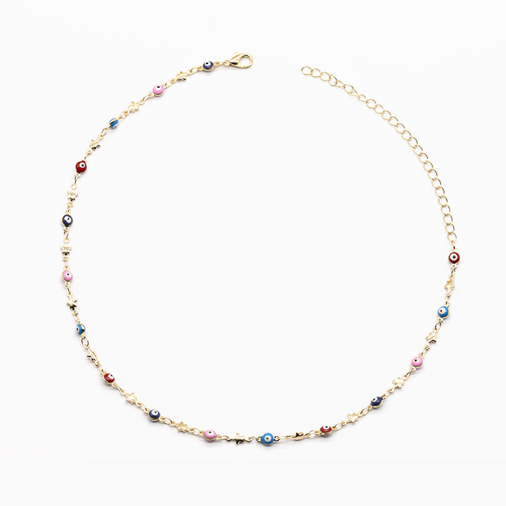 Bunte Perlenkette Halskette Karnz