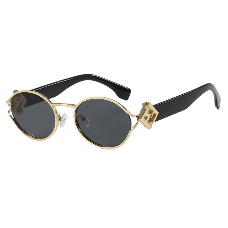 Damen modische Sonnenbrille mit elegantem Metallrahmen und UV-Schutz Karnz
