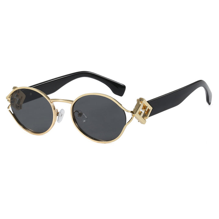 Damen modische Sonnenbrille mit elegantem Metallrahmen und UV-Schutz Karnz