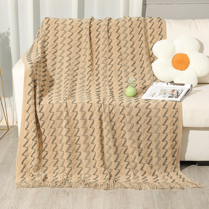 Gemütliche Strickwurfdecke