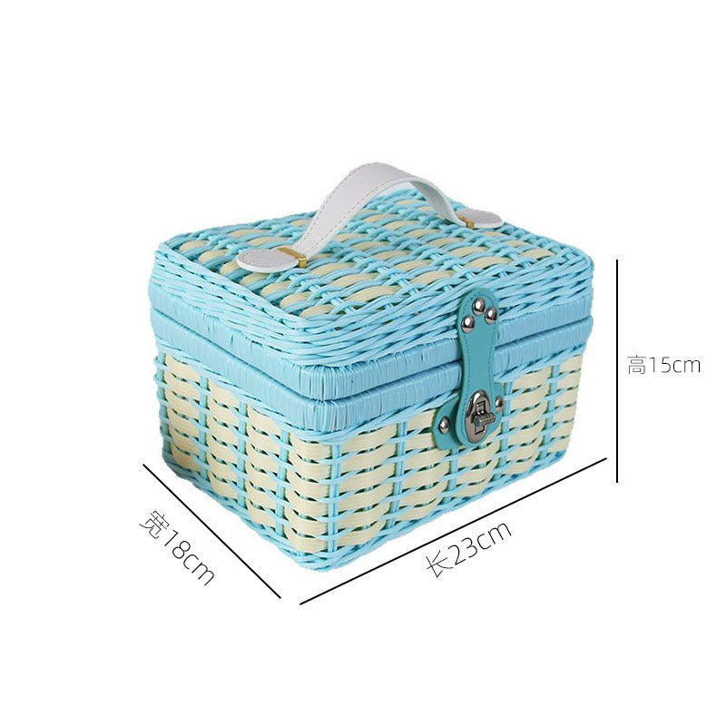 Handgefertigte Rattan Aufbewahrungsbox Karnz