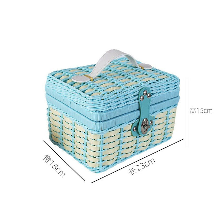 Handgefertigte Rattan Aufbewahrungsbox Karnz