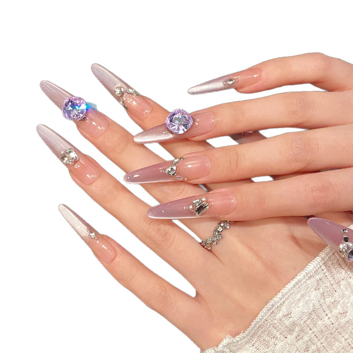 Premium Strass-dekoriertes Press-On Nagelset