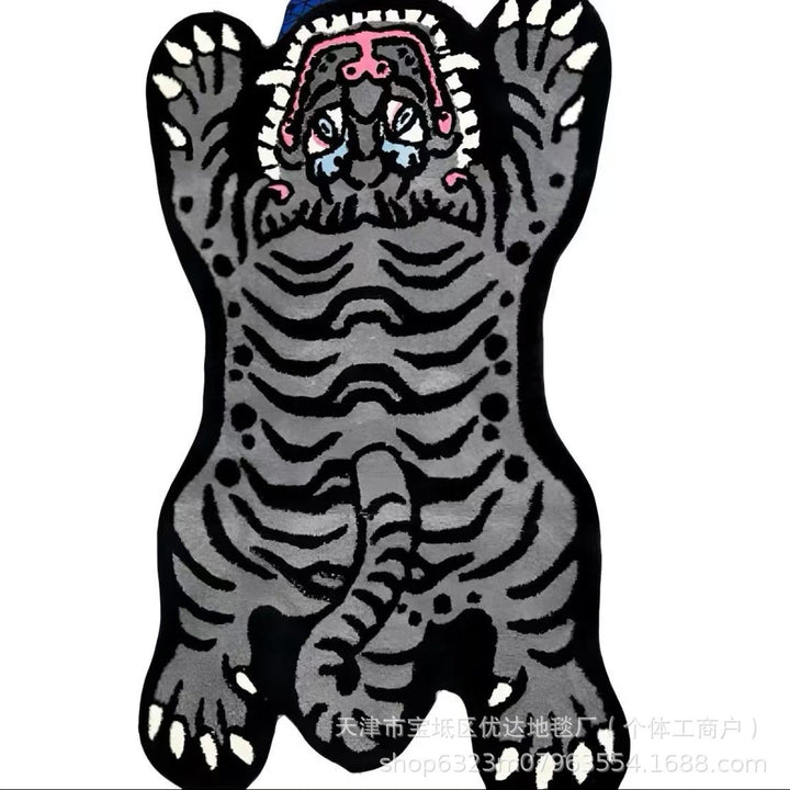 Tiger-förmiger gestickter Akzentteppich
