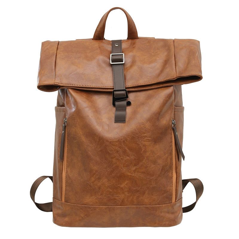 Vintage Leder Roll-Top Rucksack Karnz