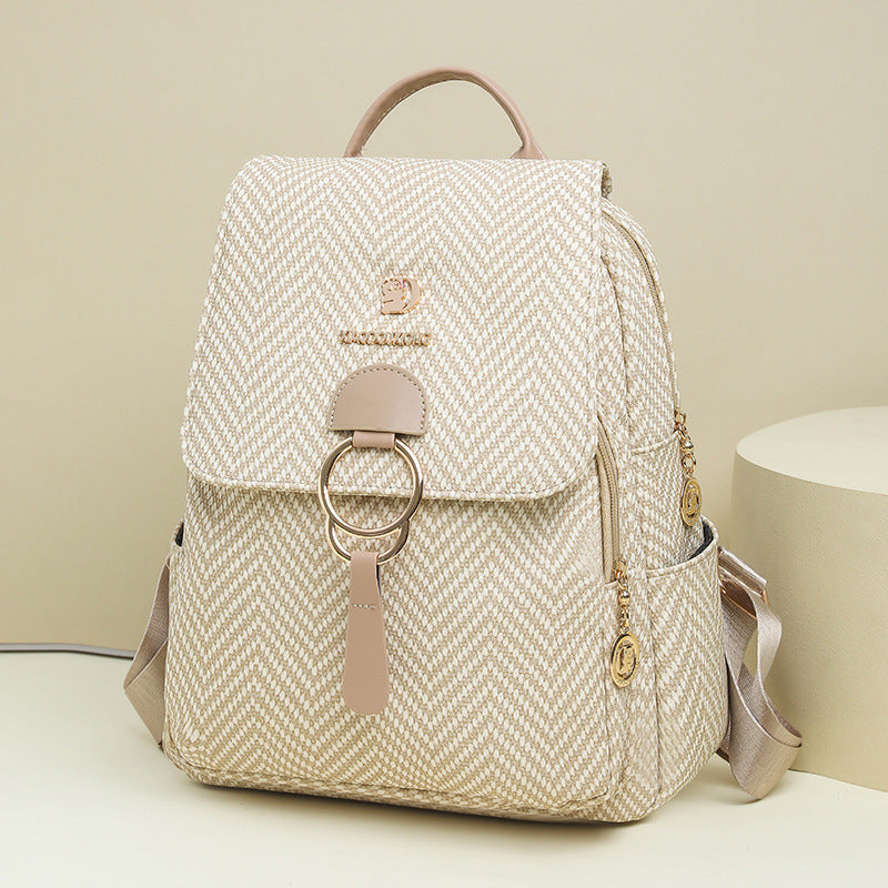 Multi-Kompartiment Fischgrät Fashion Rucksack Karnz