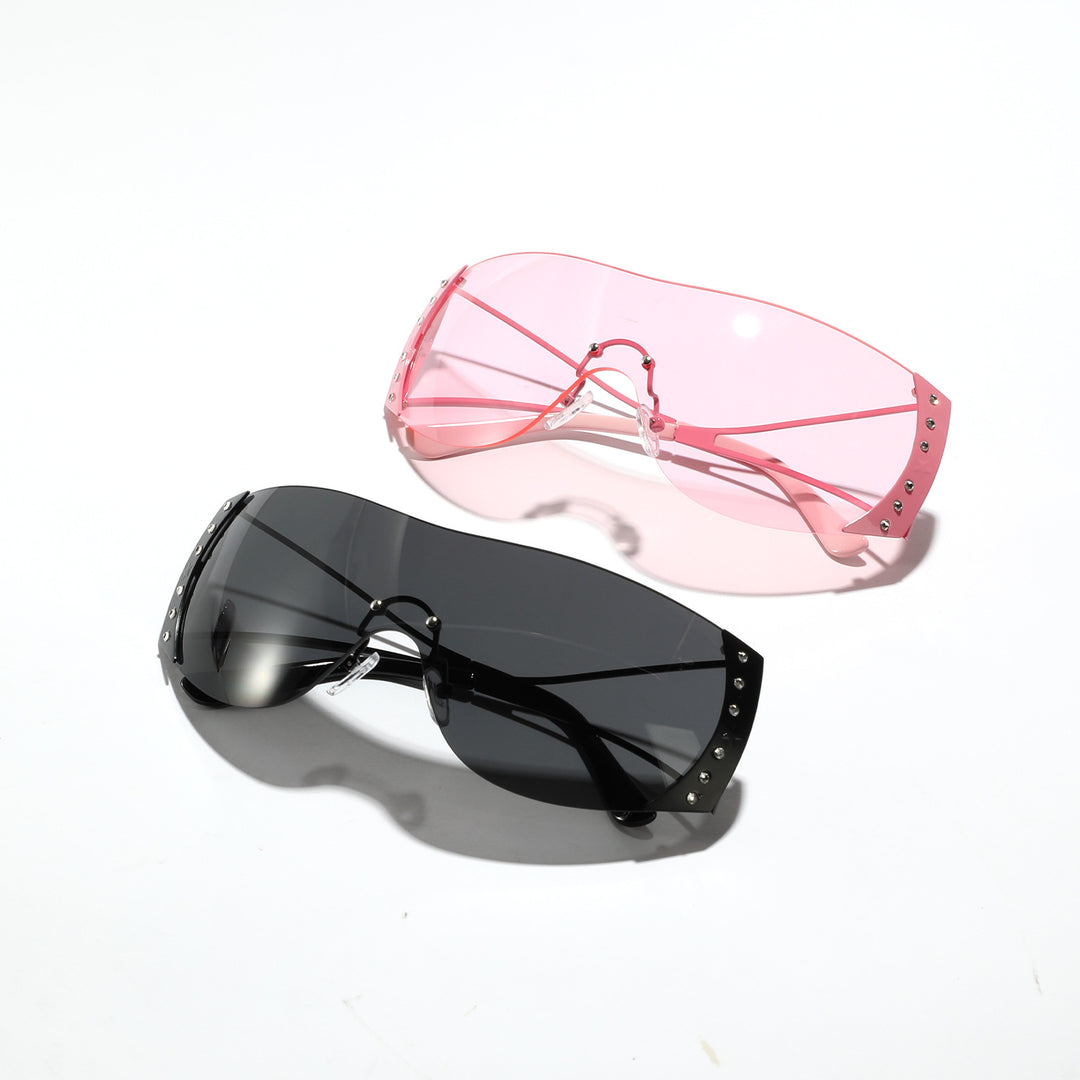 Damen futuristische Sonnenbrille mit stilvollem Rahmen und hochgradigem UV-Schutz Karnz