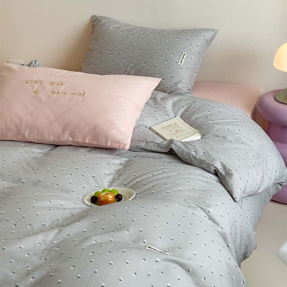 Baumwoll-Bettwäsche-Set mit niedlichem Teddymotiv und atmungsaktivem Bezug