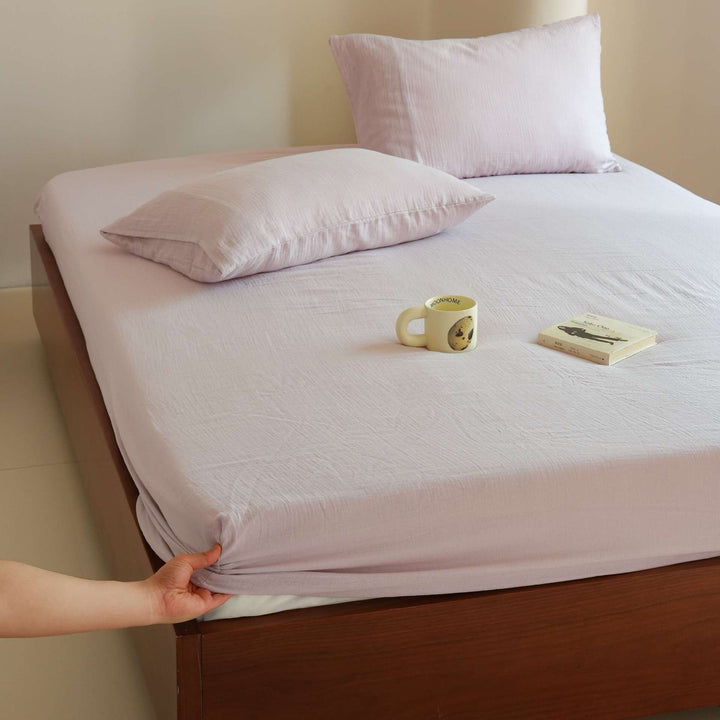 Atmungsaktives Stretch-Jersey-Betttuch-Set mit tiefem Pocket und Kissenbezügen