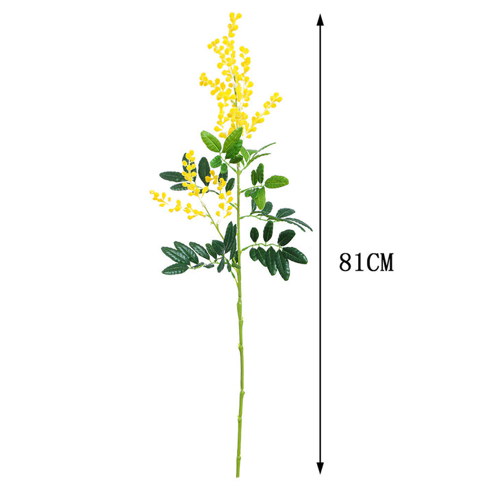 Künstlicher Mimosenzweig mit detaillierten Blüten und Blättern Karnz