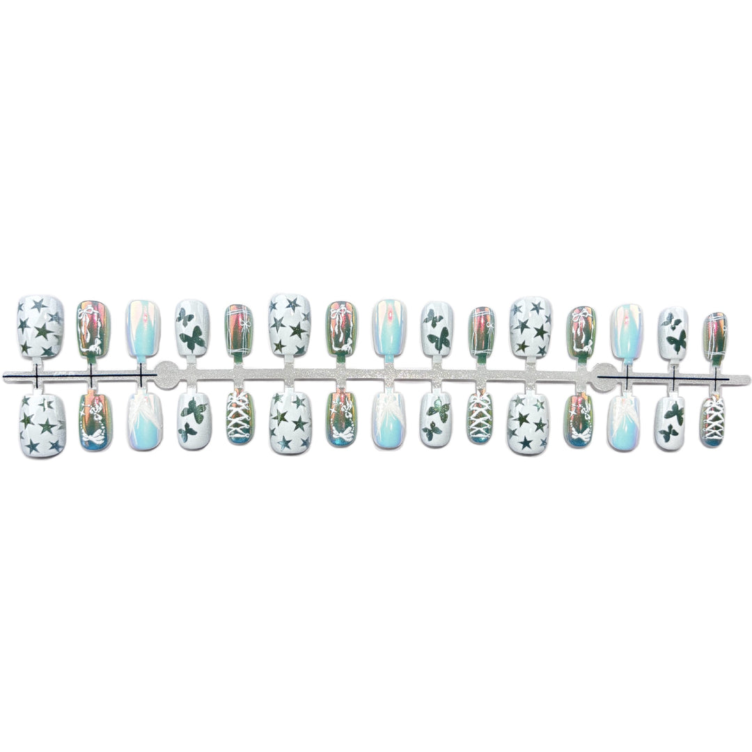 Anpassbares Schmetterlings-Themen Press-On Nagelset