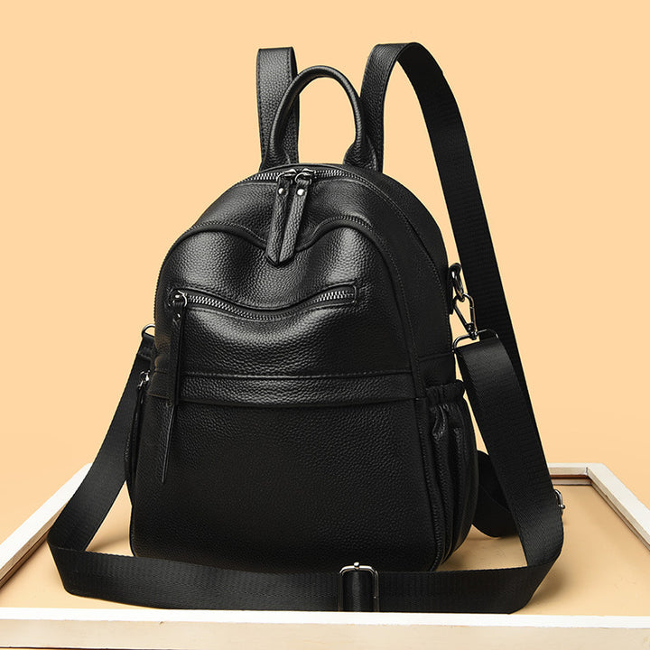 Multi-Funktionaler Texturierter Leder-Rucksack Karnz