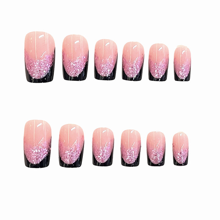 Glitzernde Tipp Press-On Nagelset Karnz
