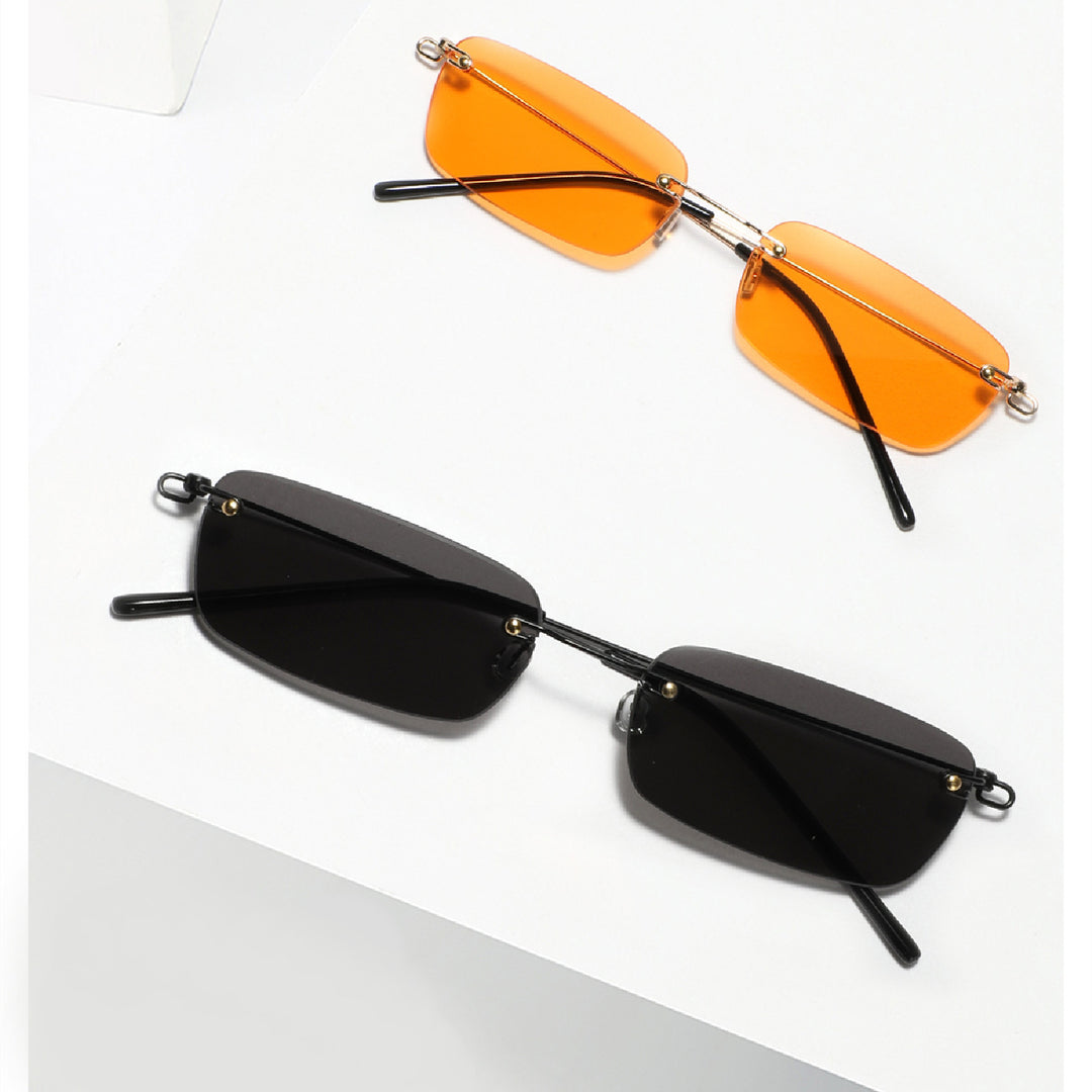 Damen stilvolle Rechteck-Sonnenbrille mit hochwertigem Metallrahmen Karnz