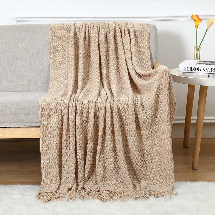 Gemütliche Strickdecke Karnz