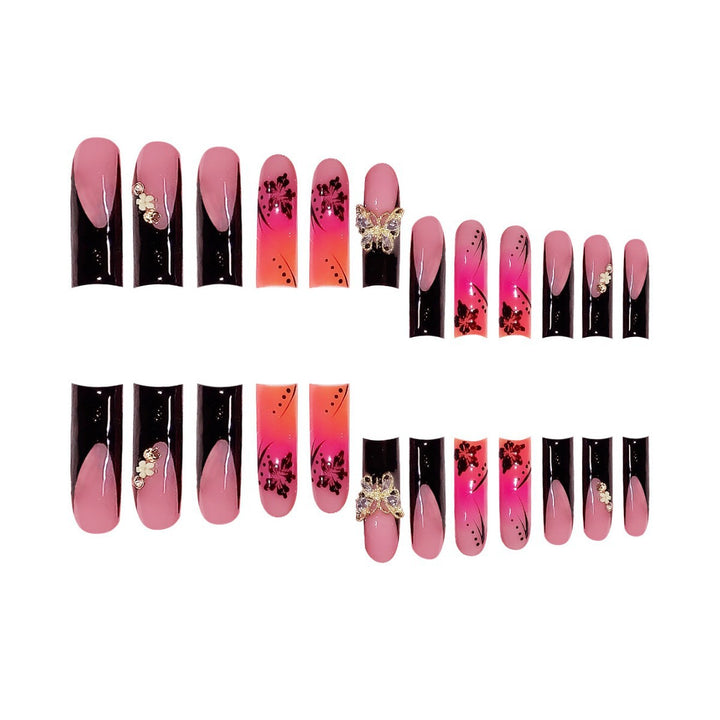 Premium 3D Floral Press-On Nagelkunst Karnz