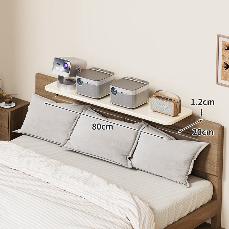 Slim Floating Kopfteil Nachttischregal mit ultra-dünnem Profil und abgerundeten Ecken