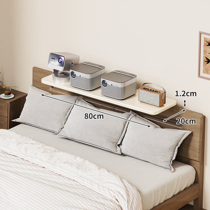 Slim Floating Kopfteil Nachttischregal mit ultra-dünnem Profil und abgerundeten Ecken
