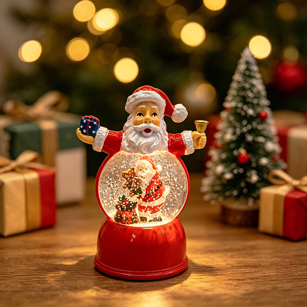 Lustige Weihnachtsmann Schneekugel Figur Karnz