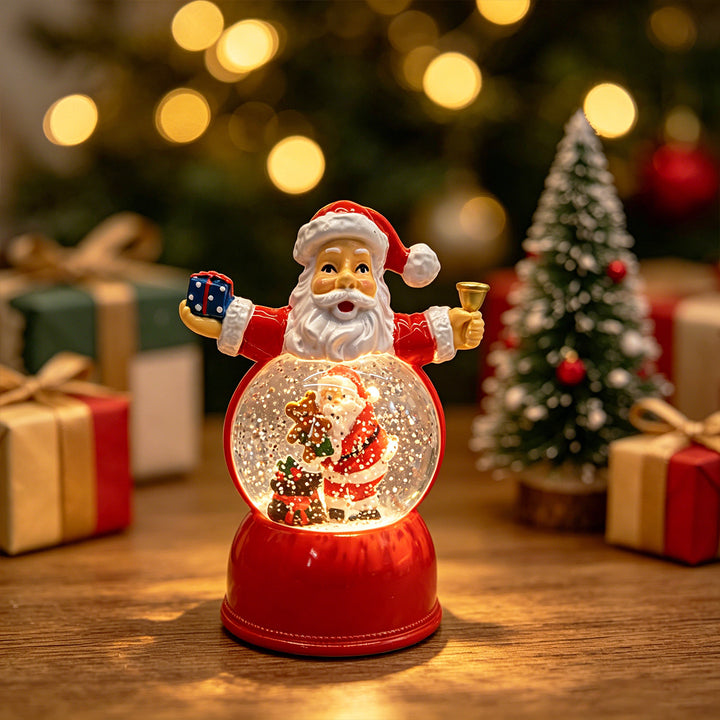 Lustige Weihnachtsmann Schneekugel Figur Karnz
