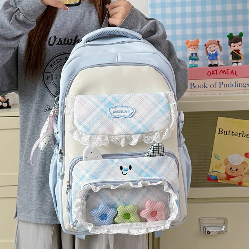 Stylischer Mehrfach-Taschen-Rucksack mit niedlichen dekorativen Akzenten Karnz