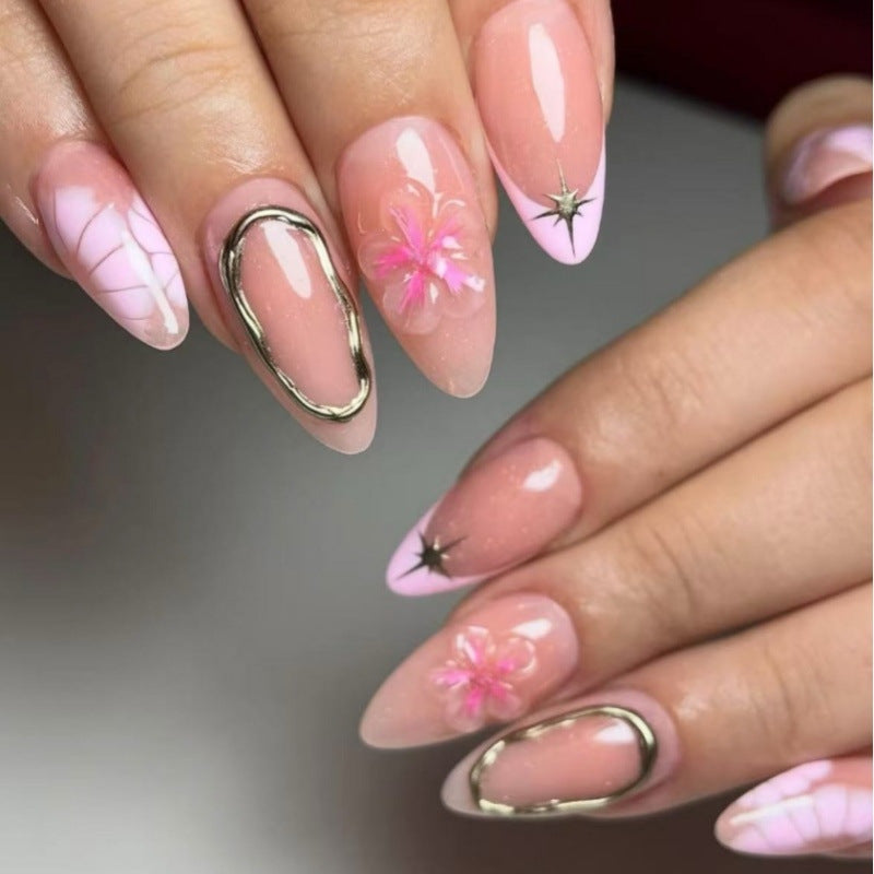 Elegantes Blumen Design Press-On Nägel Set Karnz