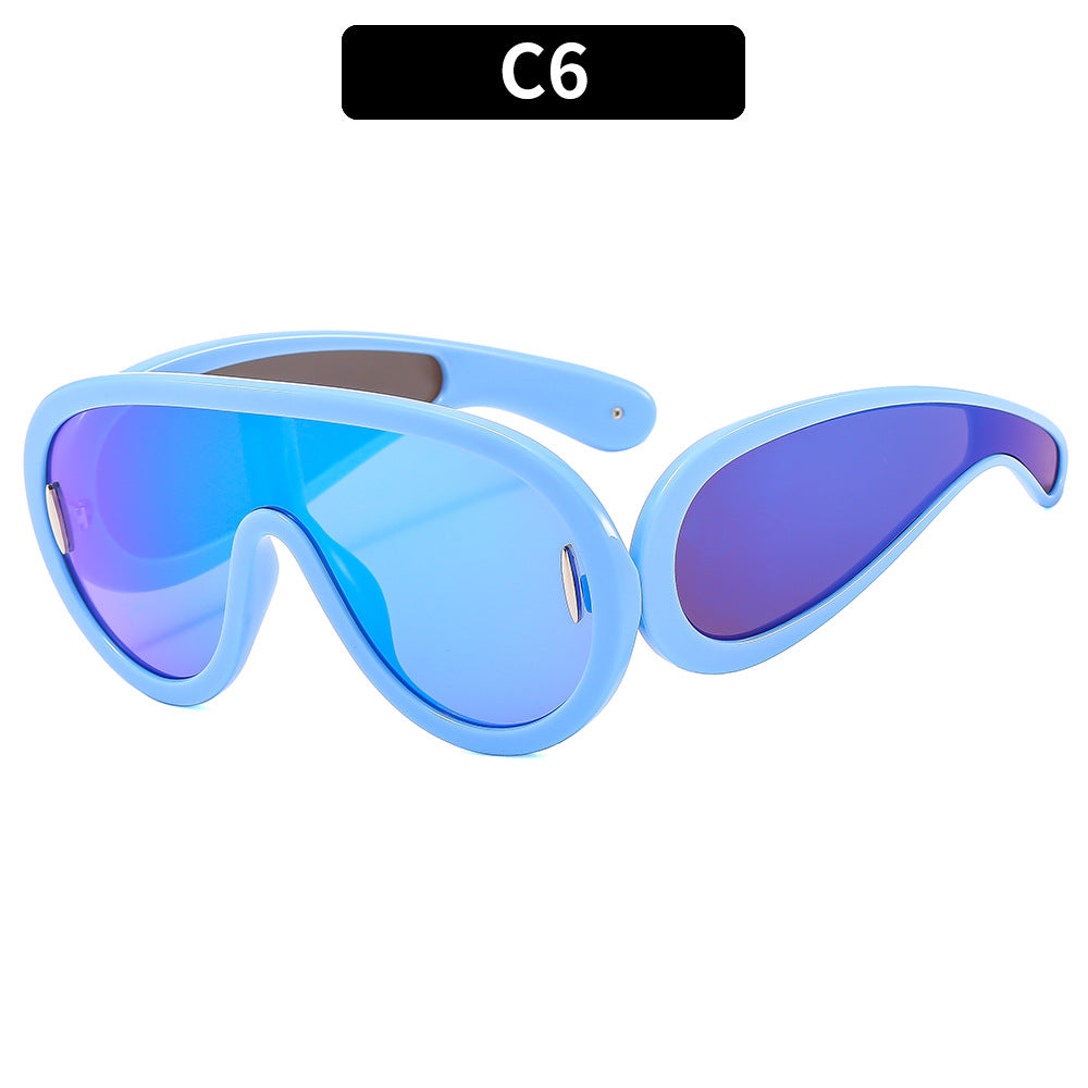 Futuristische Dual-Objektiv Shield Sonnenbrille