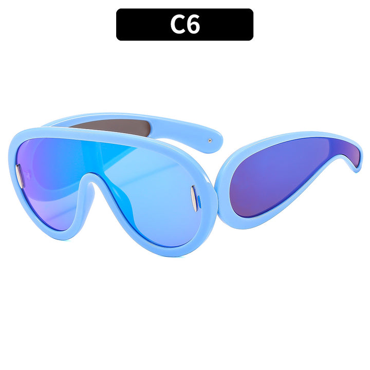 Futuristische Dual-Objektiv Shield Sonnenbrille