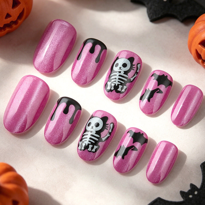 Künstlerische Halloween-Themen Press-On Nagelkunst Karnz