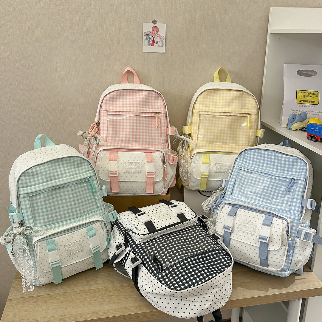 Charmanter Karierter Rucksack Karnz