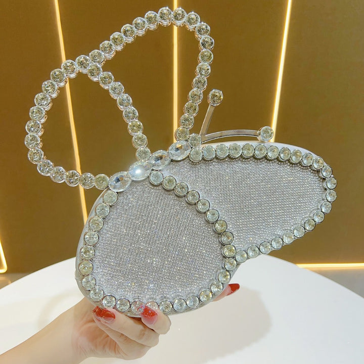 Schmetterlingsförmige Strass Abend-Clutch