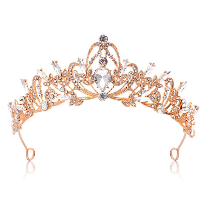 Damen Elegante Haarkrone mit filigranen Kristallverzierungen Karnz