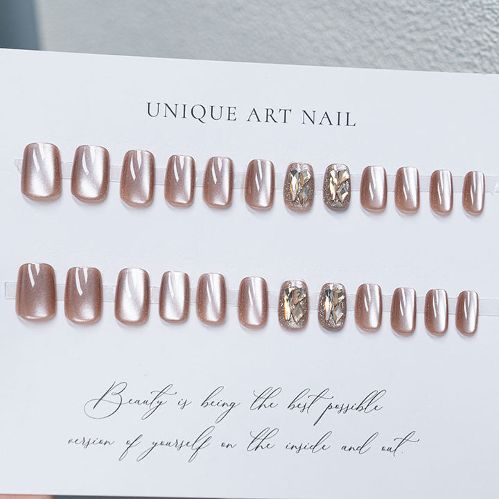 Kristallverzierte Press-On-Nagelset