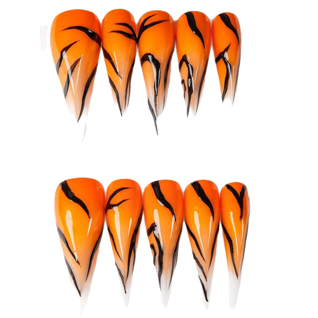 Stiletto Press-On Nagelverstärkungen mit Edelsteinakzenten