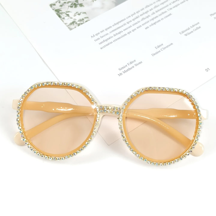 Damen Glitzernde Oversized Sonnenbrille Karnz