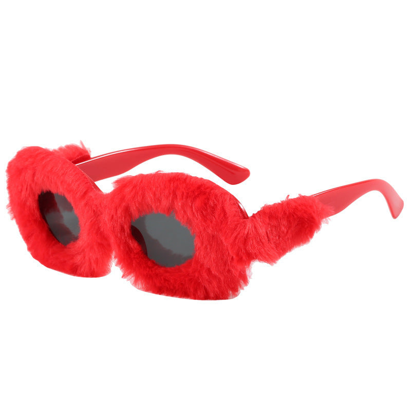 Damen modische Sonnenbrille im trendigen Fleece-Design Karnz