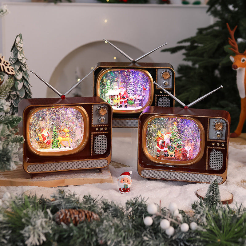 Nostalgische Weihnachts-TV Dekoration Karnz