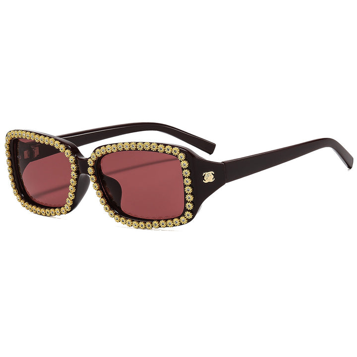 Damen Sonnenbrille mit glamourösem Strassrahmen Karnz