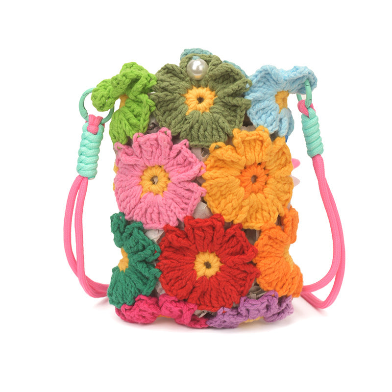 Florale gehäkelte Mini Tasche