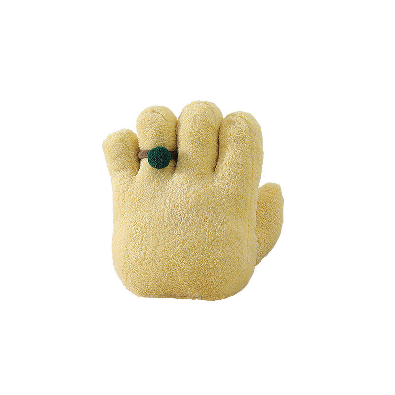 Kuscheliges handförmiges Plüschkissen mit Pompon‑Ring