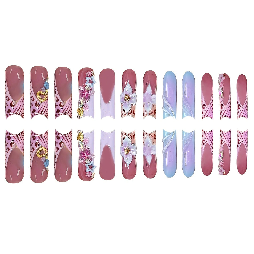 Dekorativer Press-On Nagelset Karnz