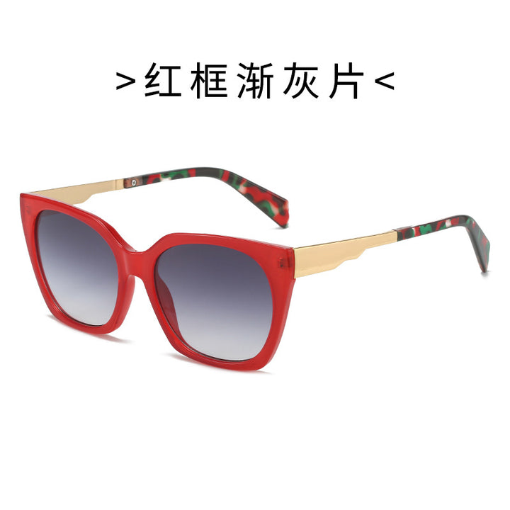 Damen Oversized-Sonnenbrille mit elegantem transparentem Rahmen und goldenen Akzenten Karnz