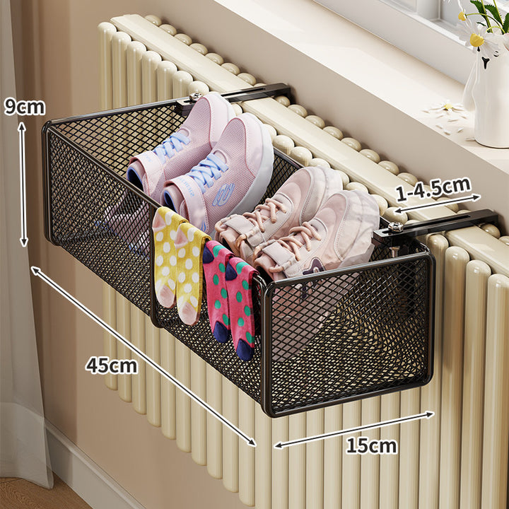 Radiator-Montierter Mesh Schuh- & Socken-Trocknungskorb mit Verstellklemme