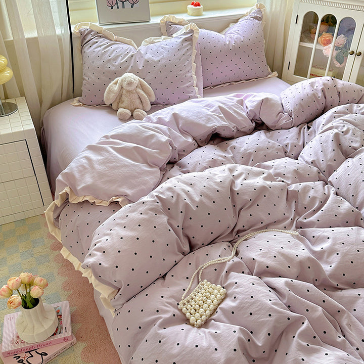 Gingham-Muster Bettdecken-Set