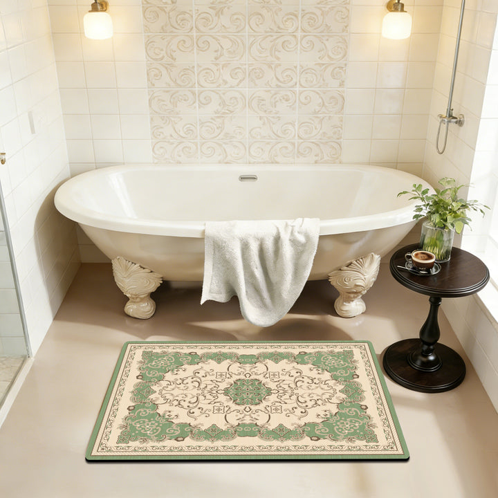 Elegante Vintage Blumen Badematte Karnz 1788245864