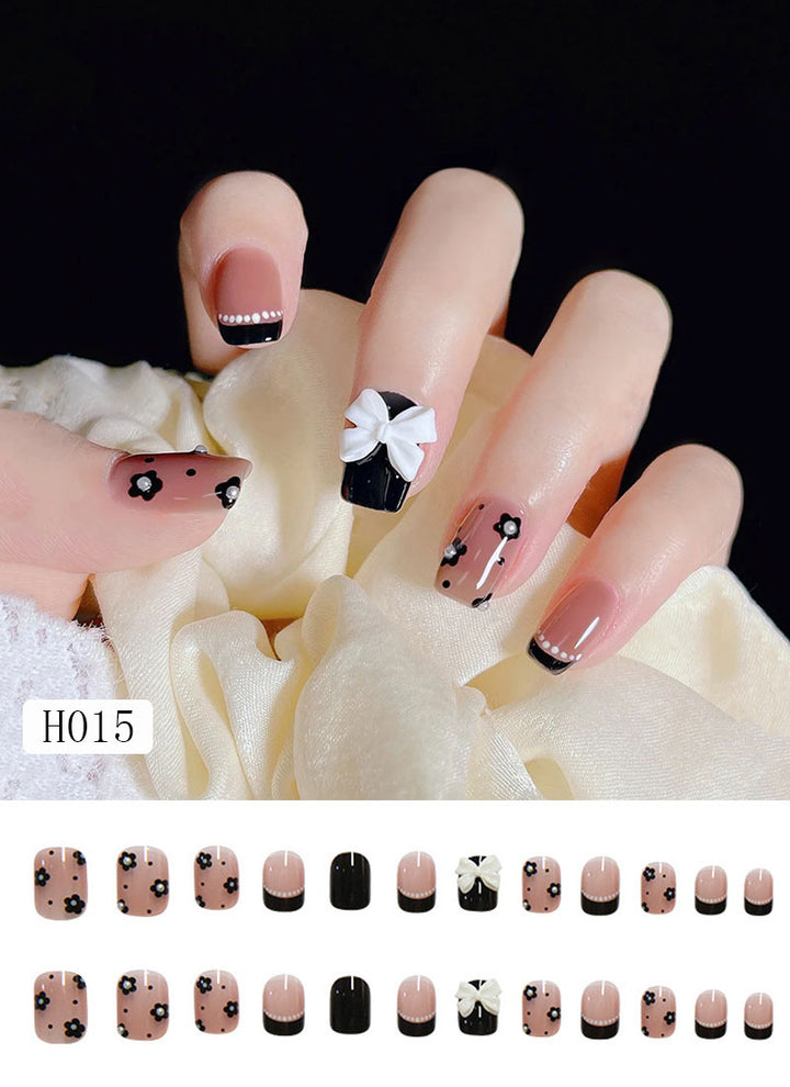 Künstliche Nagelspitzen mit Schleifen-Design Karnz