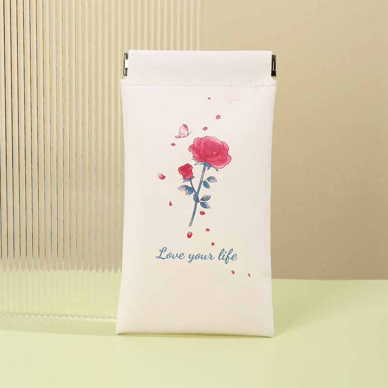 Künstlerische Blumenmuster Münztasche