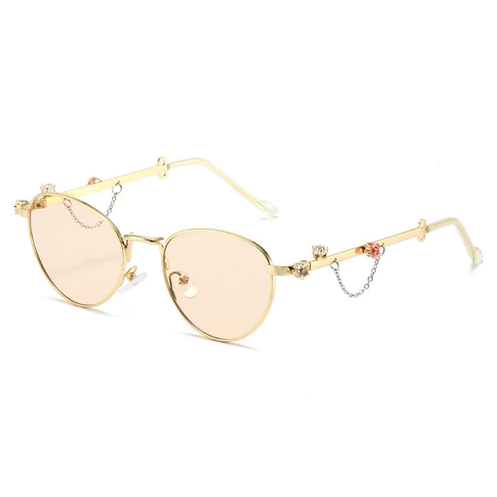 Dekorative Strass Katzenaugen-Sonnenbrille Karnz
