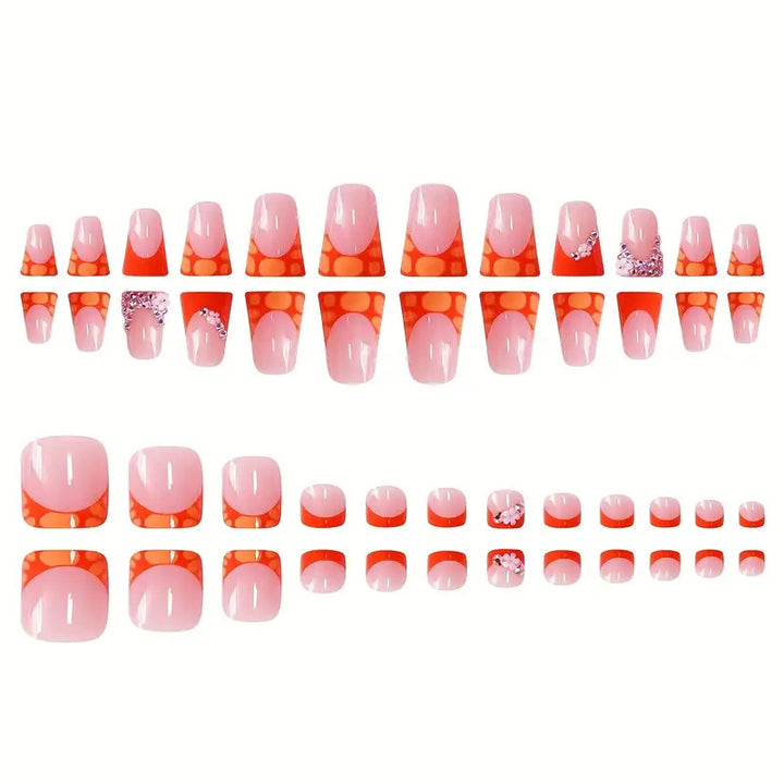 Künstlerisches, floral inspiriertes Press-On-Nagel-Set Karnz