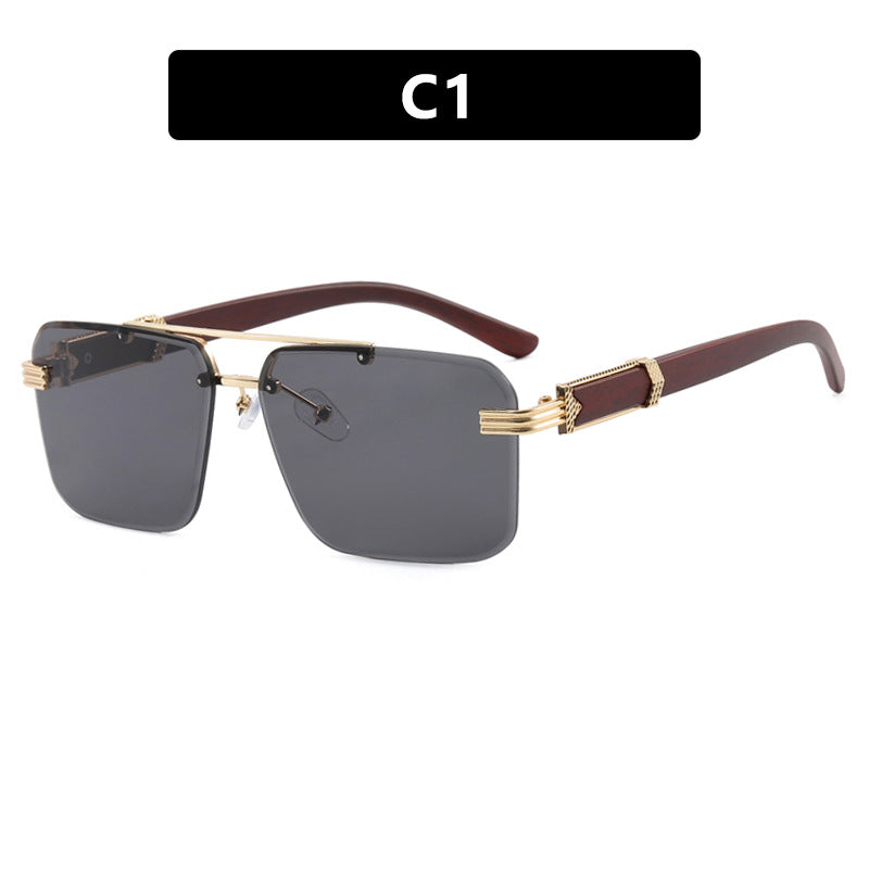 Damen geometrische Oversized-Sonnenbrille mit trendigem Design und luxuriösen Akzenten Karnz